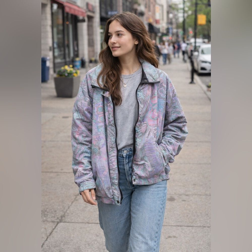 🎀Vintage🎀 Forrester’s GORE-TEX 80s Retro Floral Jeweltone Windbreaker Sz Large